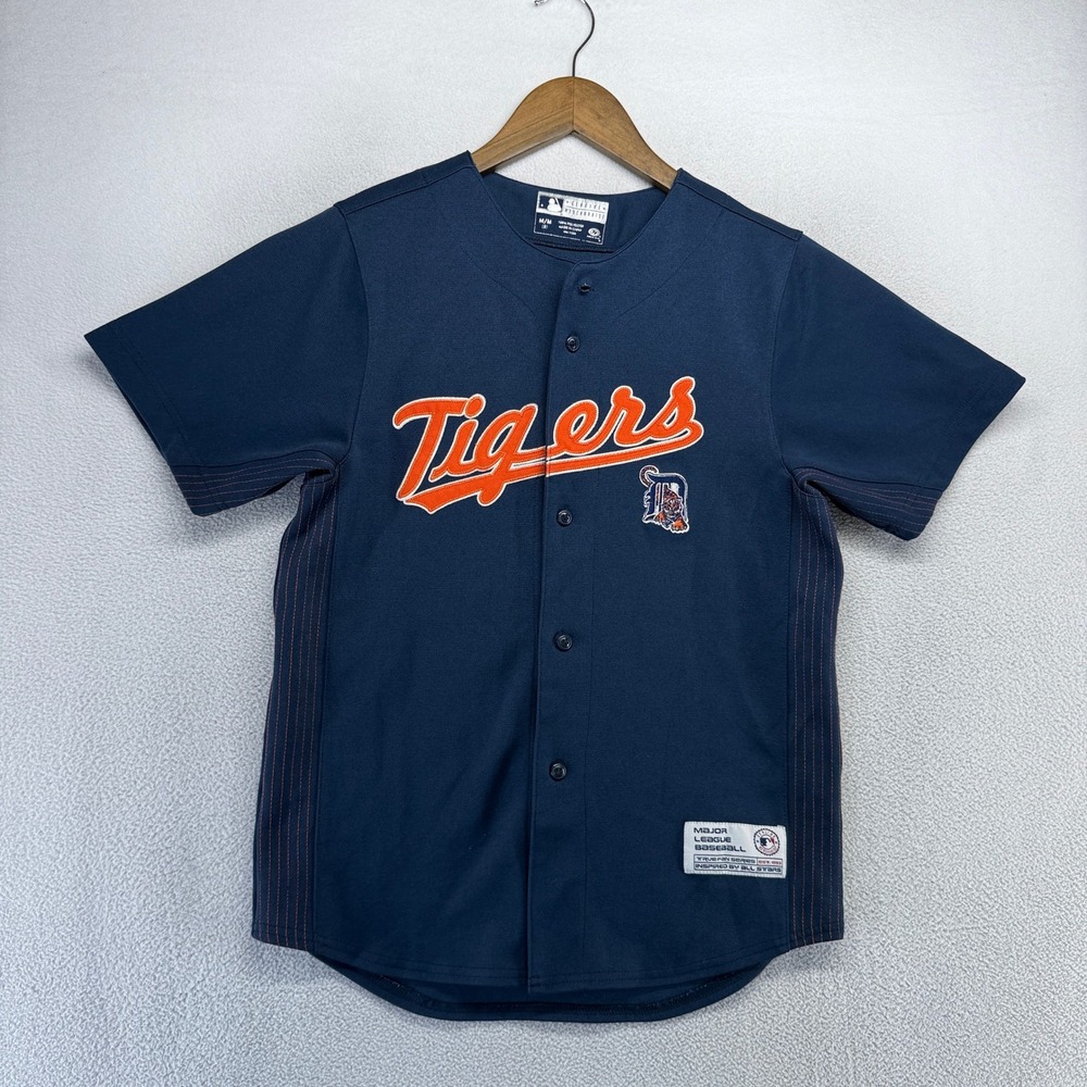Detroit Tigers Boys Medium Blue Magglio Ordonez Stitched Sewn Embroidered y2k